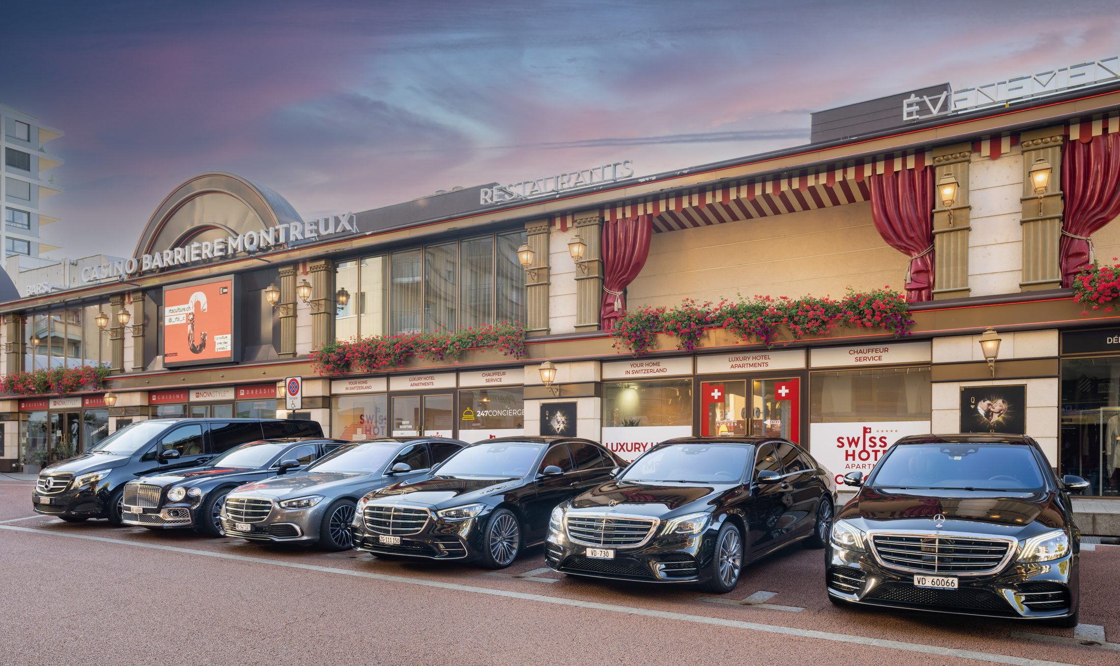 Luxury cars outside our Montreux office