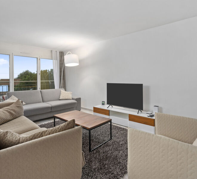 Elegantly designed living room of Montreux LUX Apartments