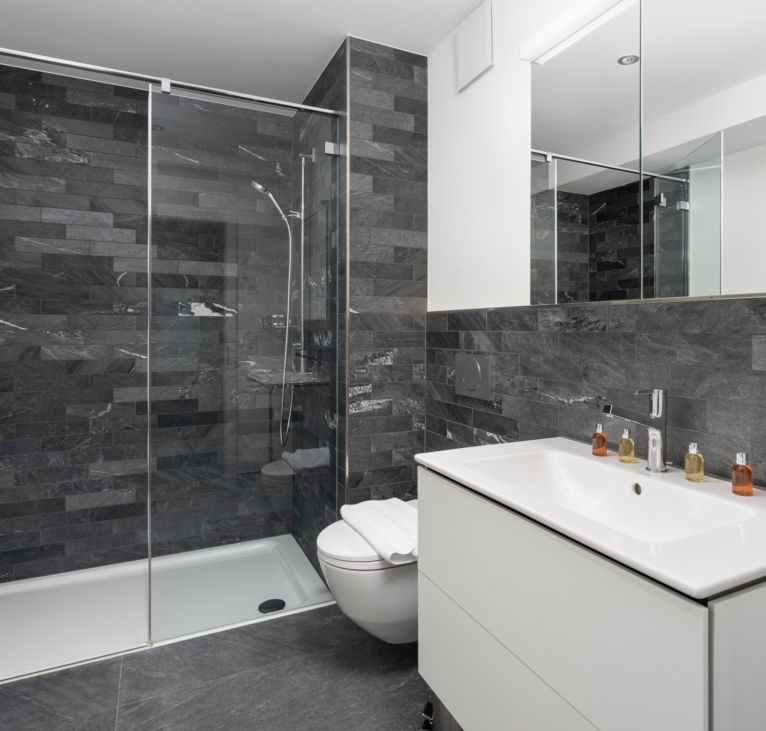 Luxury bathroom amenities at Interlaken Swiss Hotel Apartments