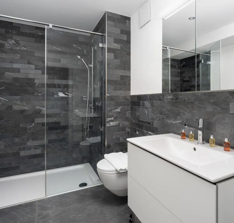 Luxury bathroom amenities at Interlaken Swiss Hotel Apartments