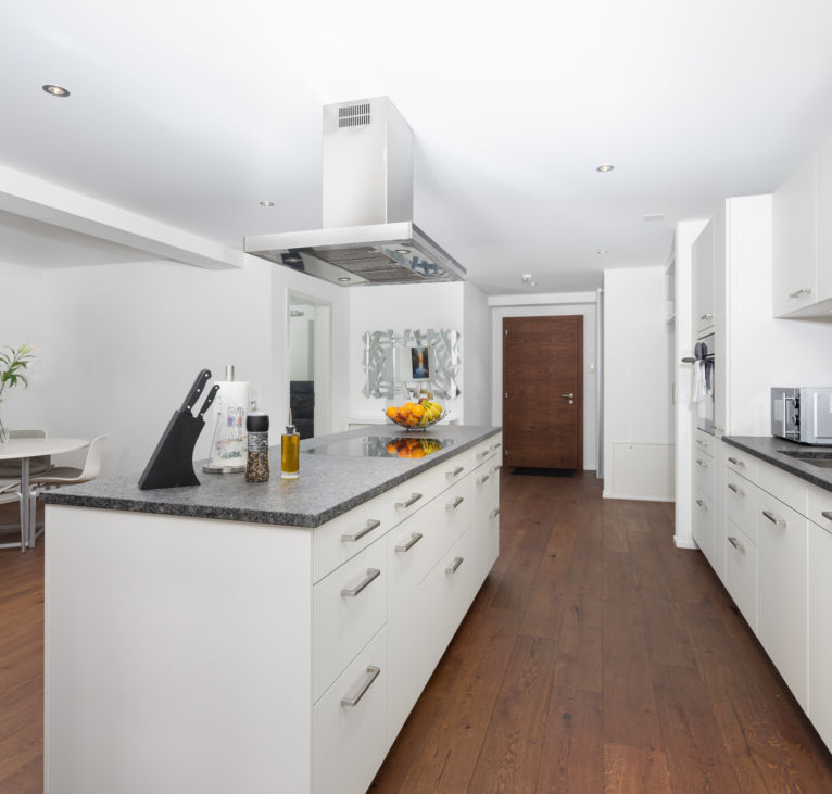 Fully-equipped kitchen at Interlaken Swiss Hotel Apartments
