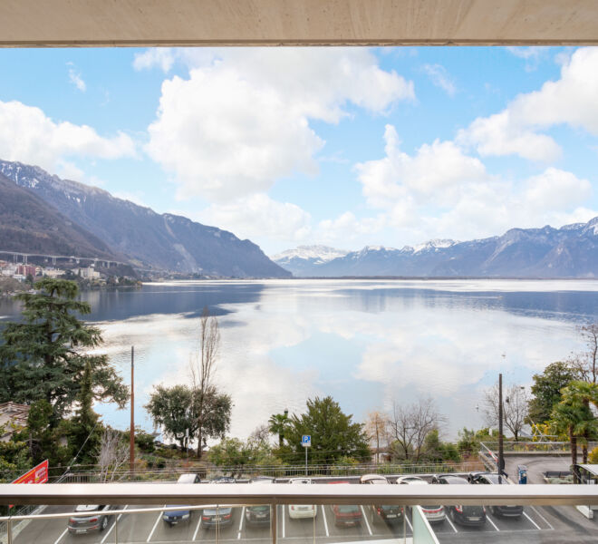 Vue sur les montagnes depuis Montreux Lake View Apartments and Spa
