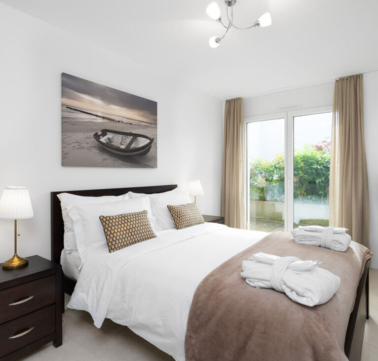 Elegantly designed bedrooms by Montreux LUX Apartments