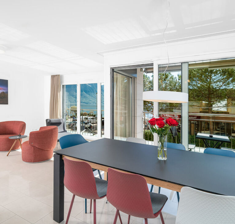 Modern living room space at Montreux LUX Apartments