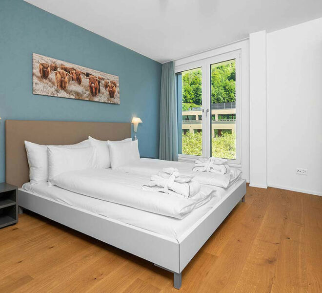 Elegantly designed bedrooms by Interlaken Swiss Hotel Apartments