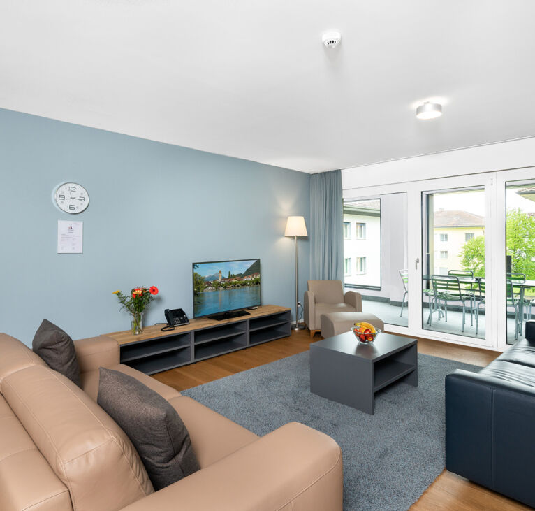 Living room area of Interlaken Apartments by Swiss Hotel Apartments