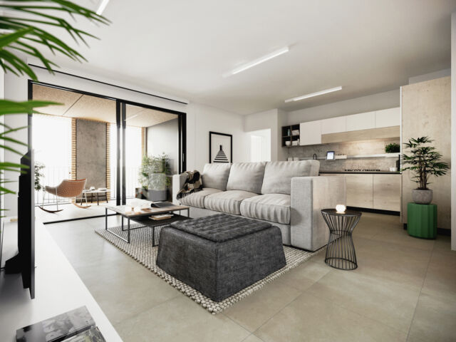 This is an example of the interior of the Swiss Hotel Apartments in Lugano of the living room