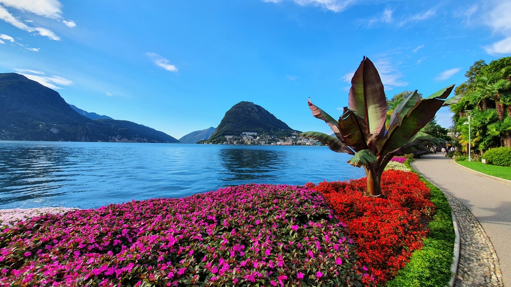 A panoramic view of Lago di Lugano where Swiss Hotel Apartments will open in Spring 2022
