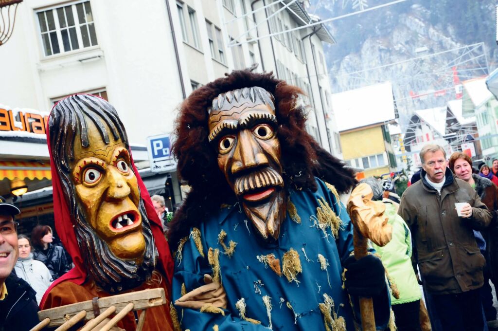 Scary costumes marking the new year's celebrations