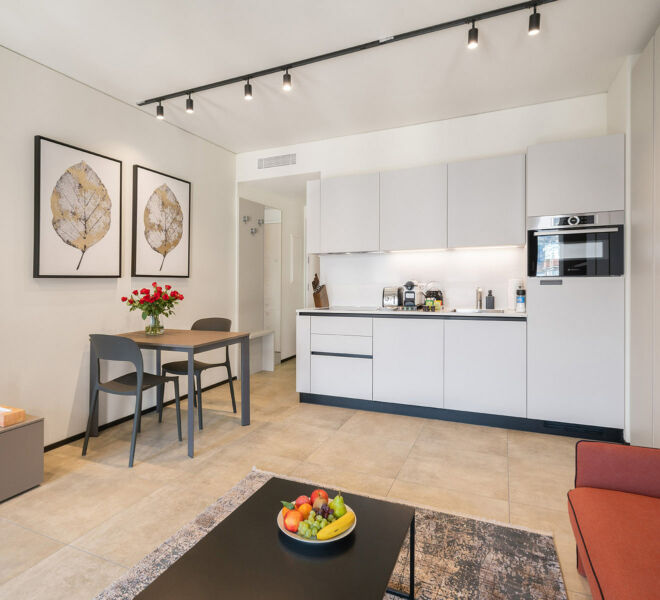 Kitchen on the Studio in Lugano Swiss Hotel Apartments