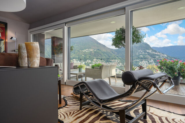 Soggiorno-5-4 camere da letto-Lugano-Vista lago-Appartamento-Spa-Hotel svizzero-Appartamenti