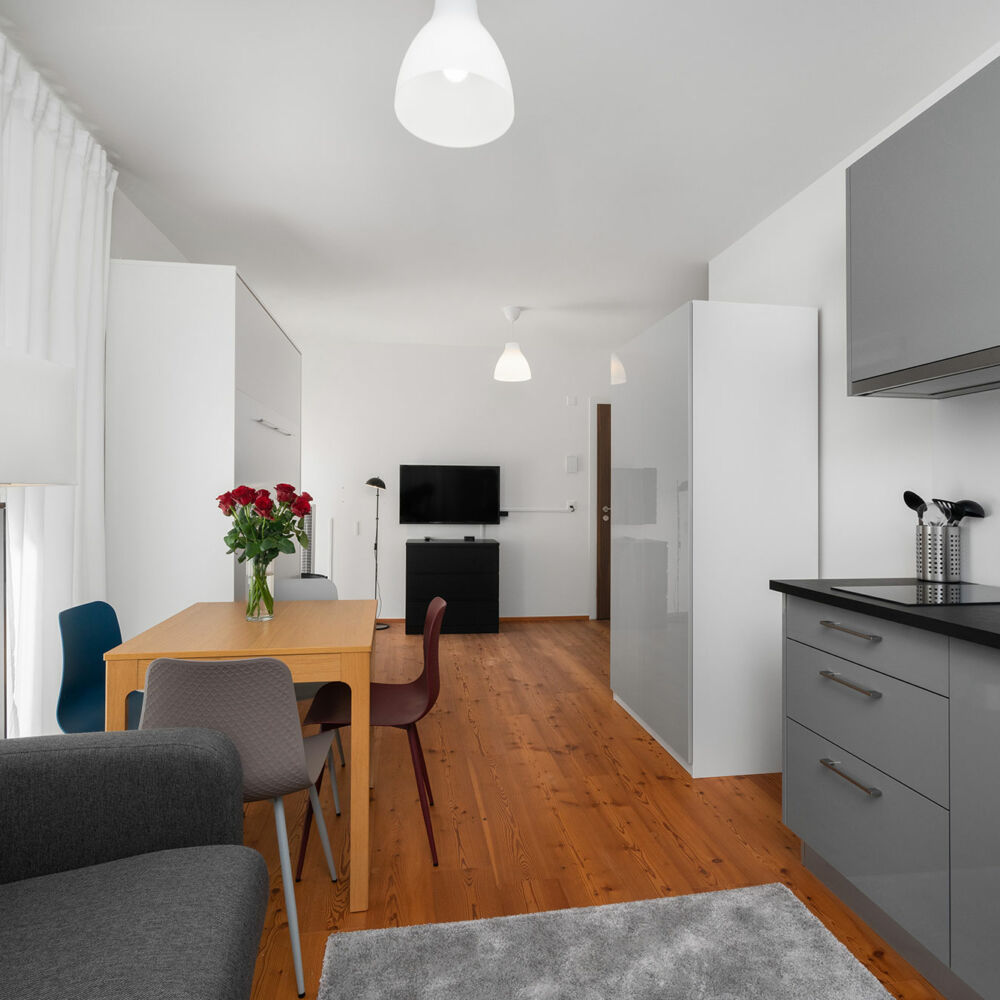 The kitchen area of The Studios - Montreux by Swiss Hotel Apartments